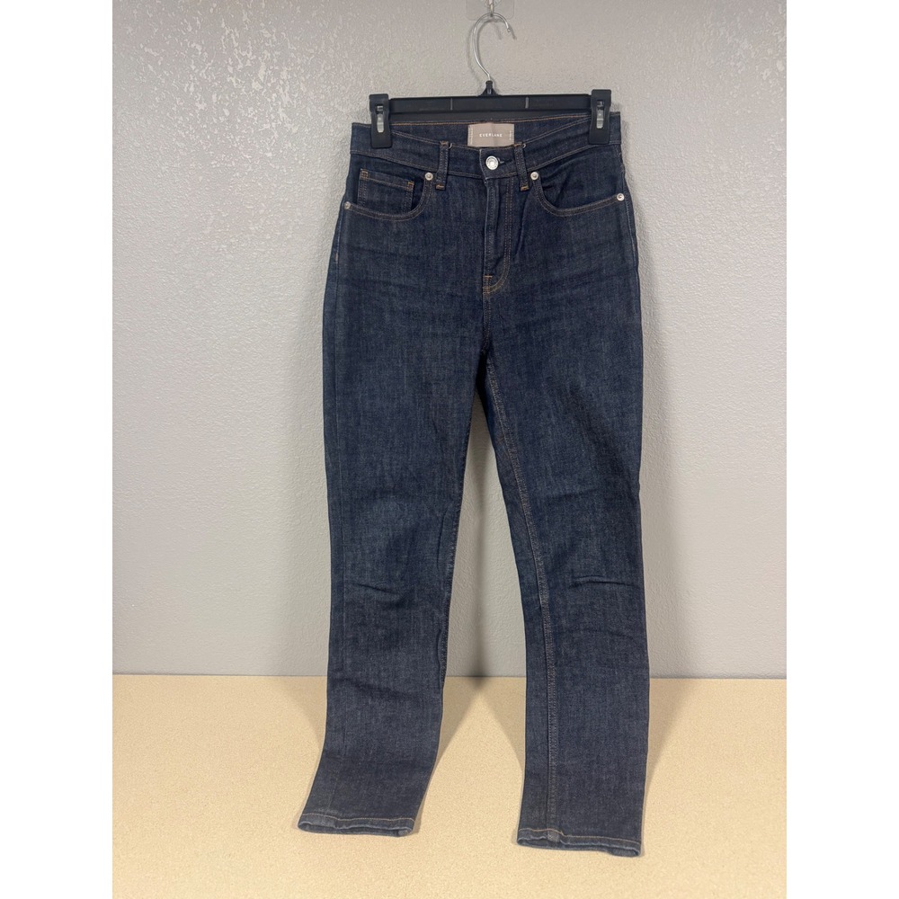 EVERLANE Women's Dark Wash High Rise Straight Leg Jeans Size 26